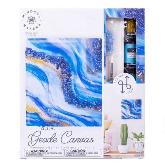 Mindful Makers D.I.Y. Geode Canvas Art Kit (17 Pieces)